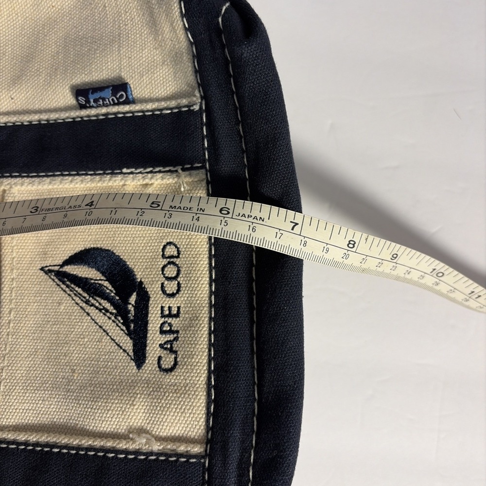 Cuffy's Of Cape Cod Small Tote Bag Purse w Navy Straps Costal New England Vibe - Picture 11 of 11